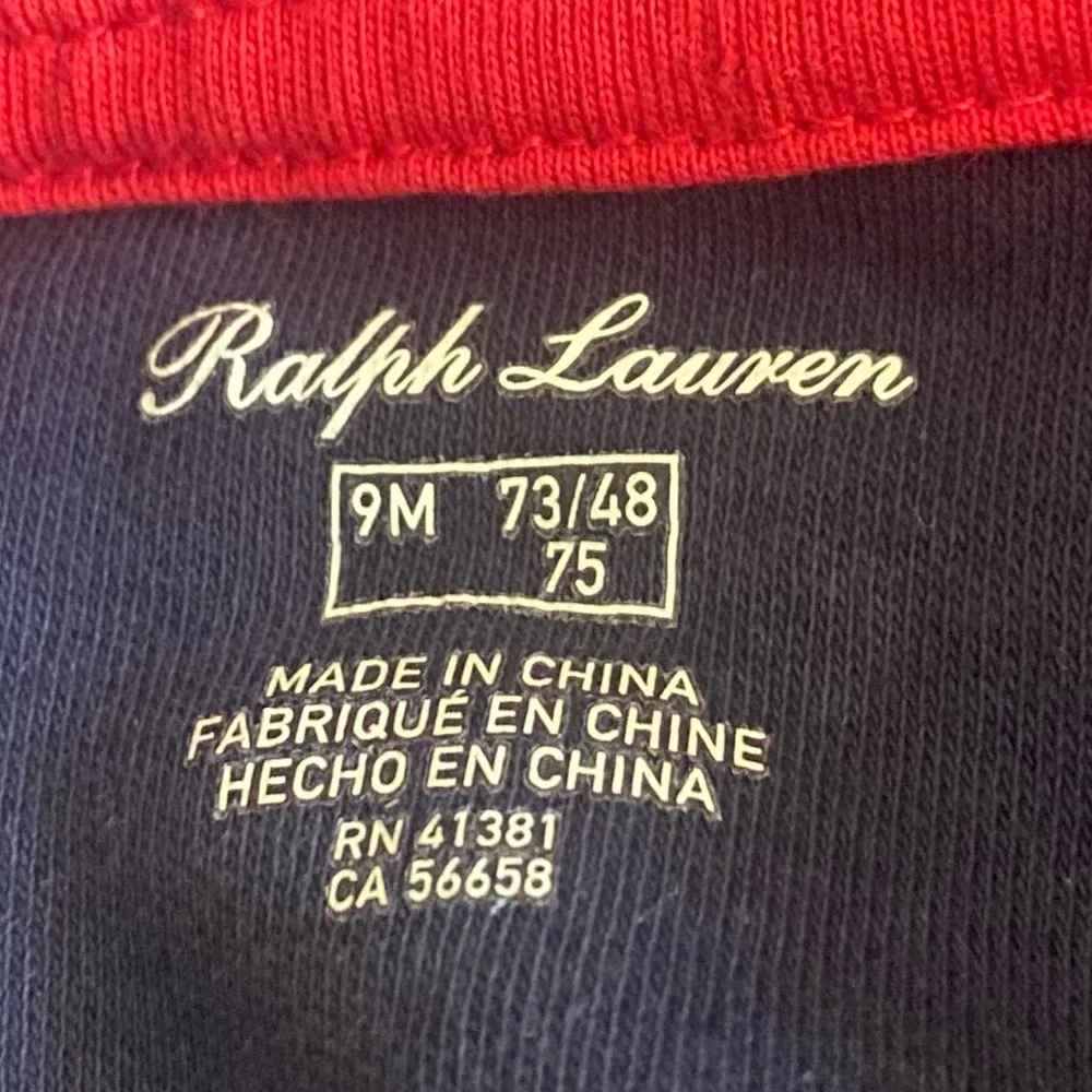 Ralph Lauren Navy  One Piece with Multicolor Polo Pony